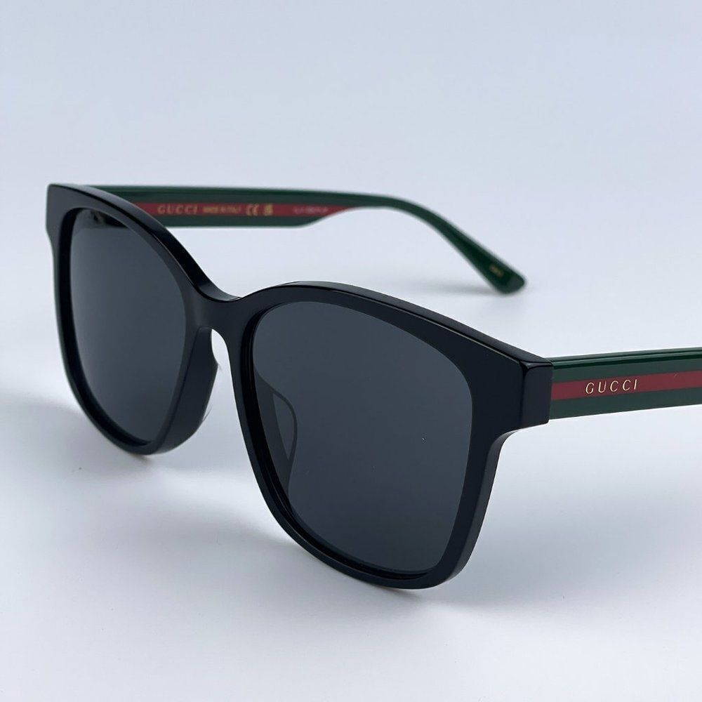 NEW Gucci GG0417SK 001 Black Multicolour Grey Oval Unisex Sunglasses - Picture 6 of 12